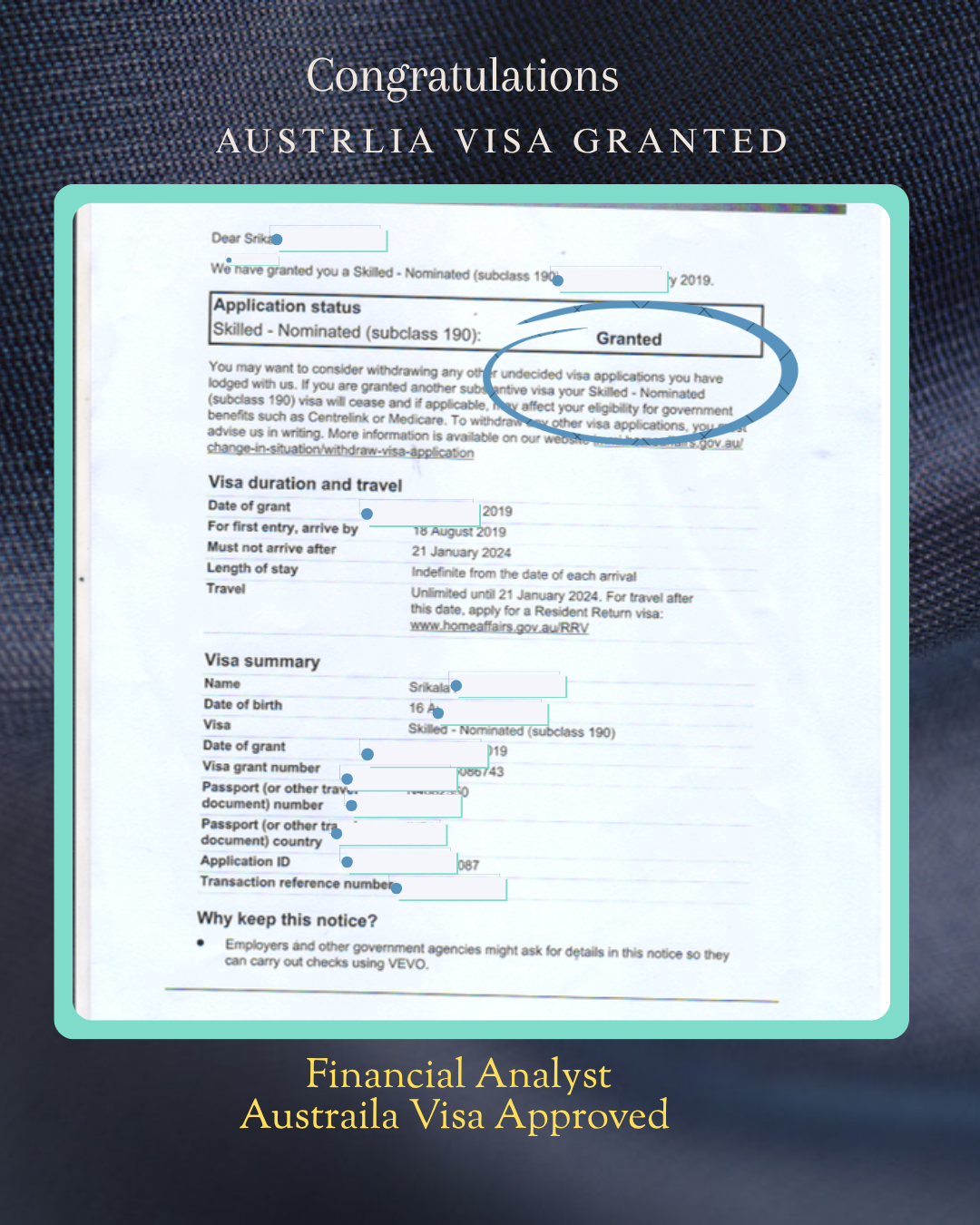 Australia Visa Approval Grant 15