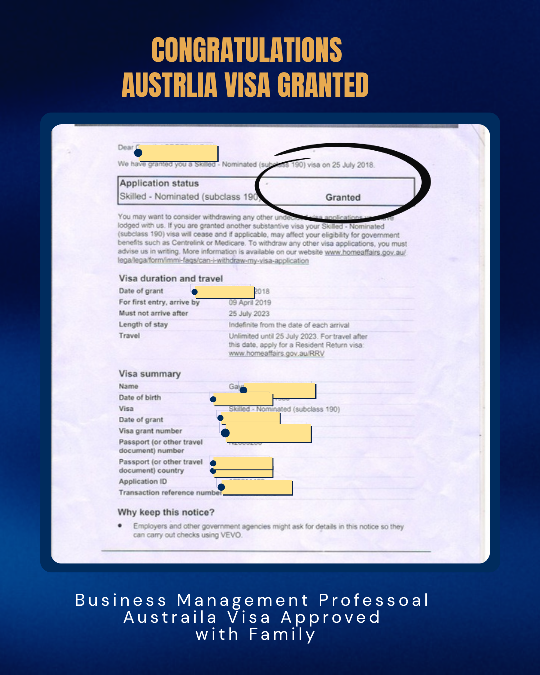 Australia Visa Approval Grant 3