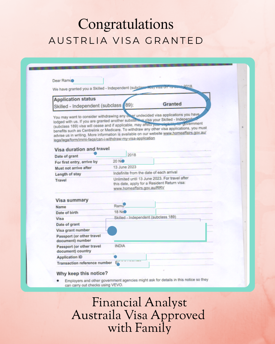 Australia Visa Approval Grant 9